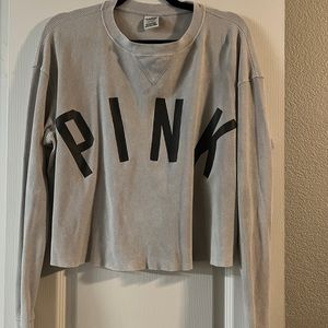 Grey waffle tee crop sweater